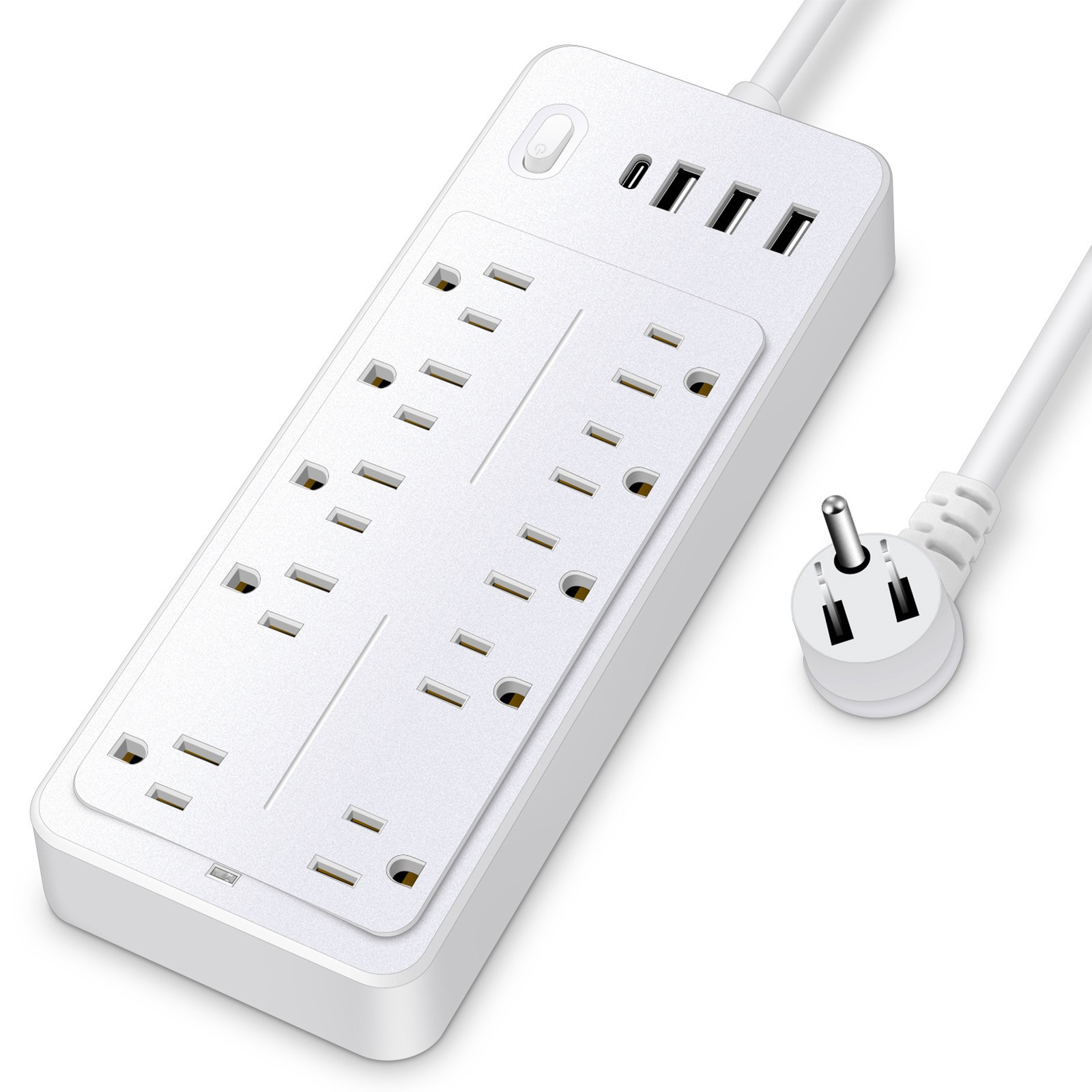 14-in-1 Protector Power Strip With USB Ports 3.9 Ft Cord Multifunctio