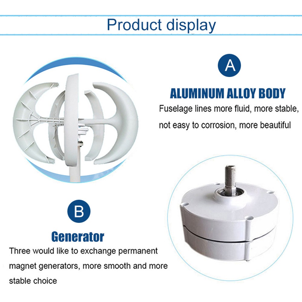 800W 12V Wind Turbine Windgenerator Home Garden Boat Street Motor Windmill Power
