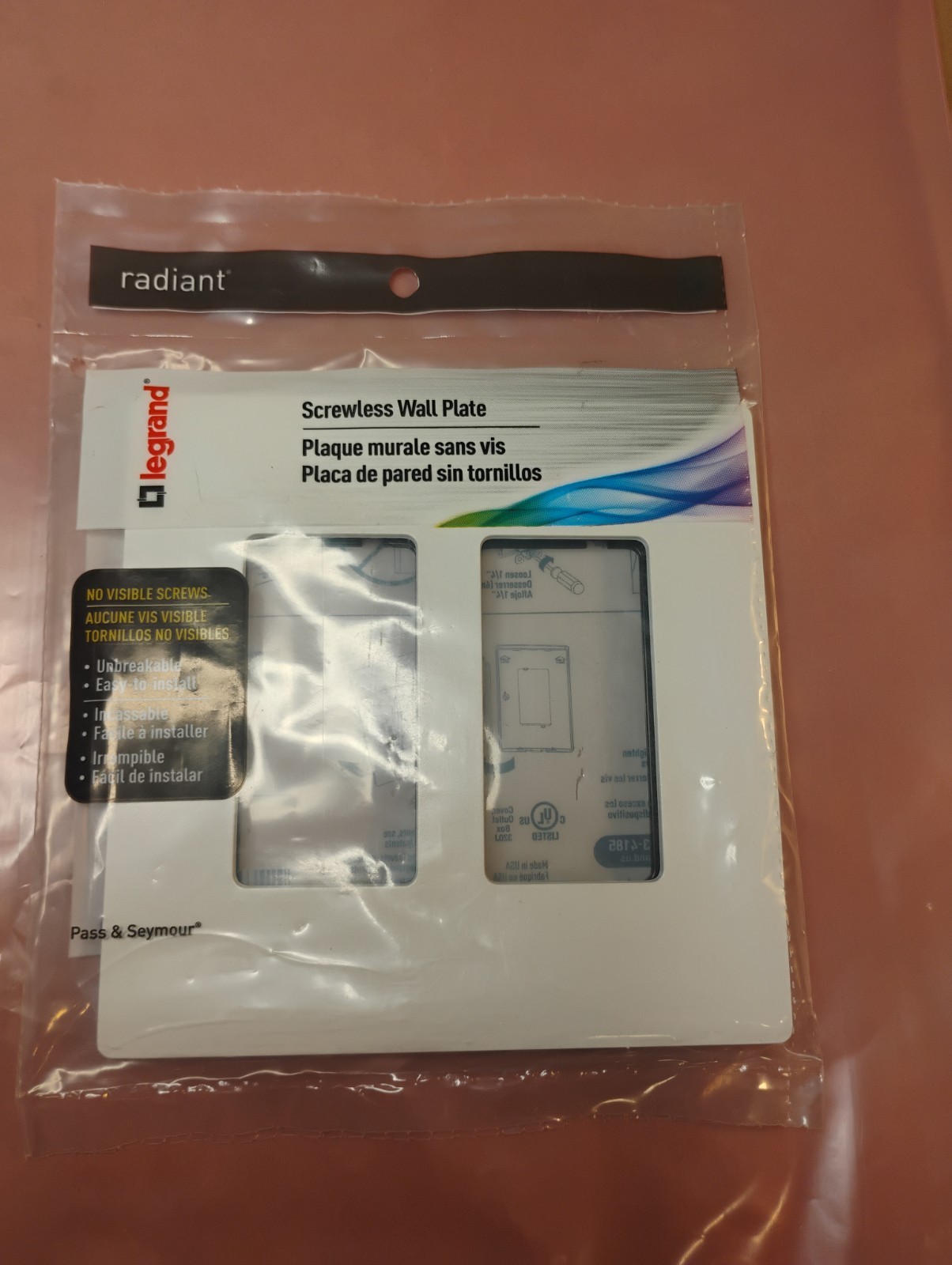 Legrand Radiant Screwless Wall Plate 2-Gang White Polycarbonate – Fast Ship