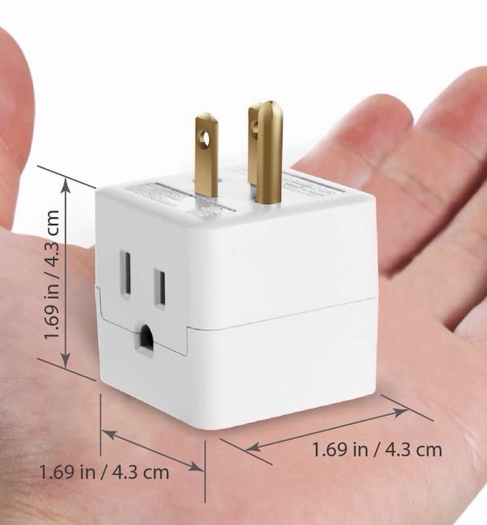 3-Outlet Extender, Fosmon 90 Degree Plug Outlet Adapter, Right White 3 pack