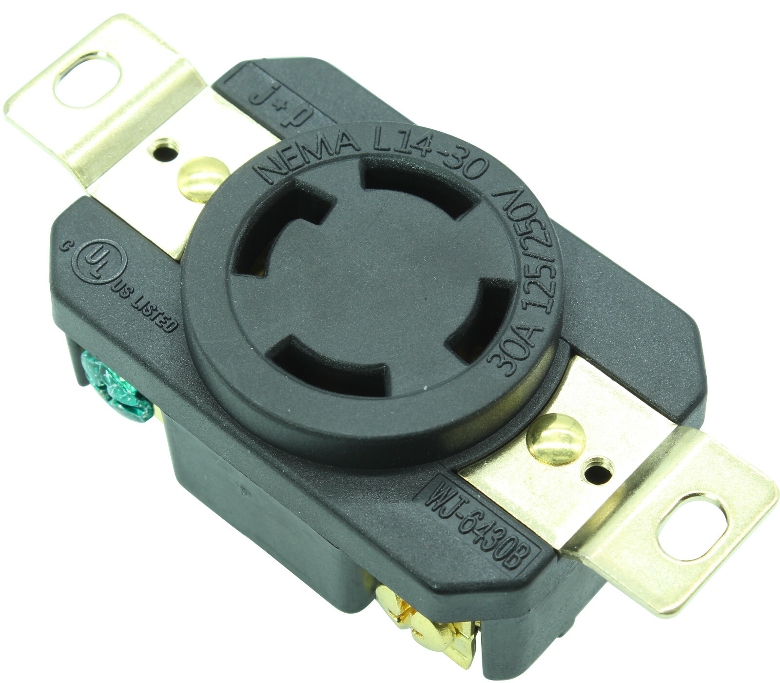 Twist Lock 2710 30A, 250V, Locking Receptacle Outlet L14-30R, SS Faceplate Cover