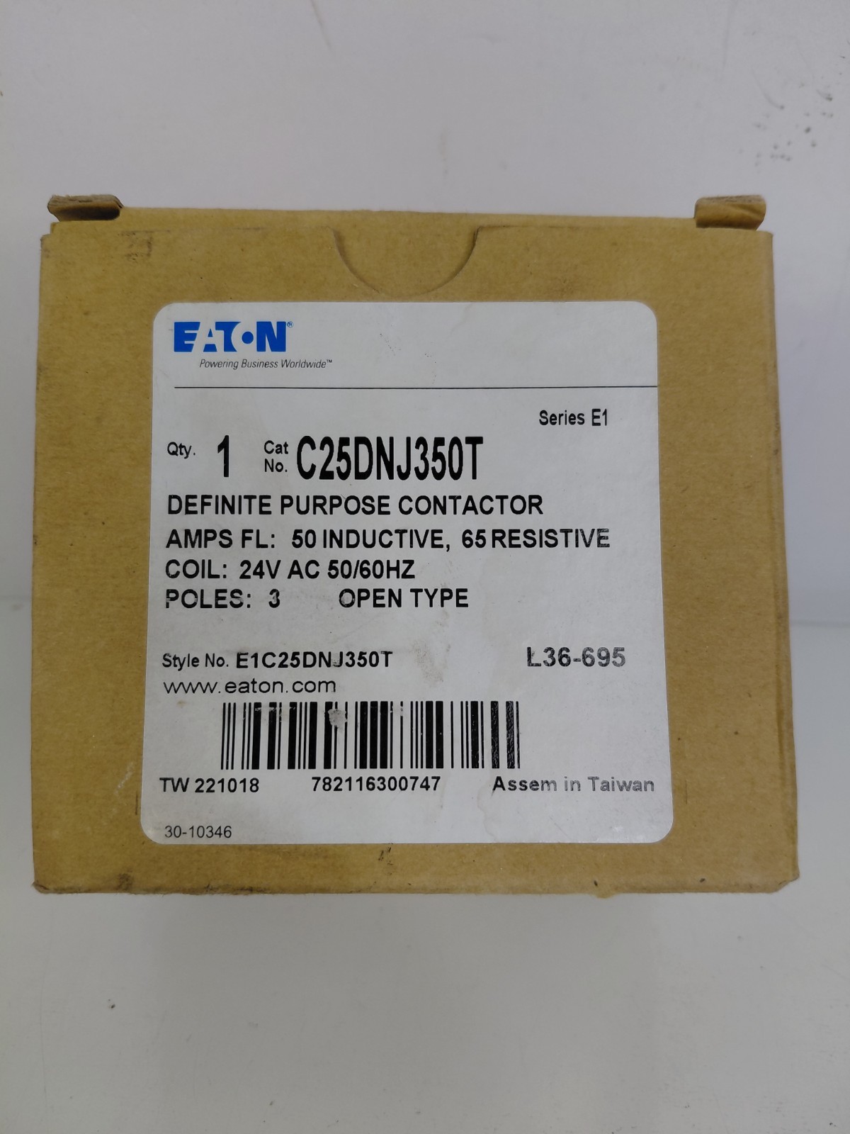Eaton C25DNJ350T Definite Purpose Contactor 3 POLE