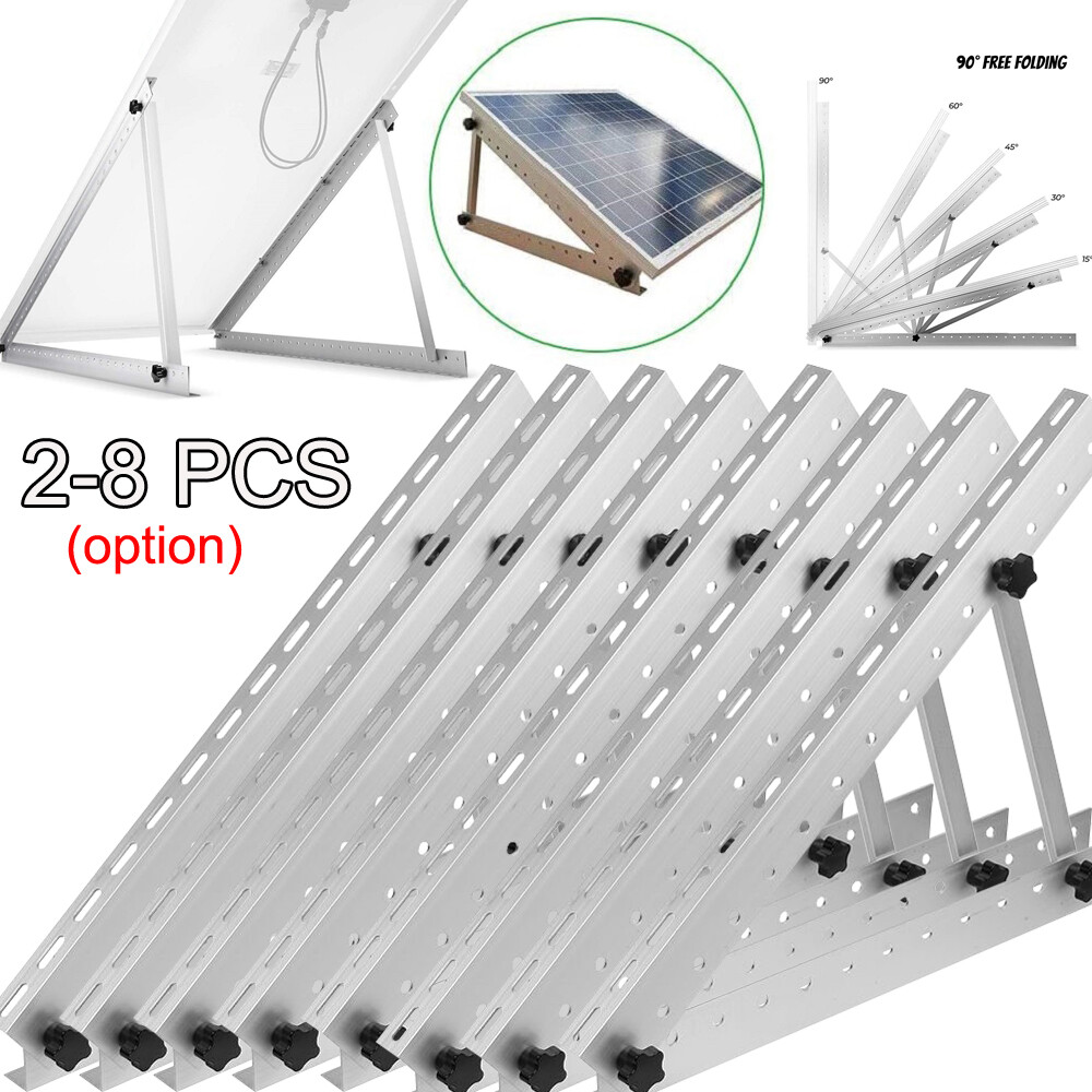 2-8PCS Solar Panel Adjustable RV Tilt Mounting Rack Bracket Rooftop Flat Surface