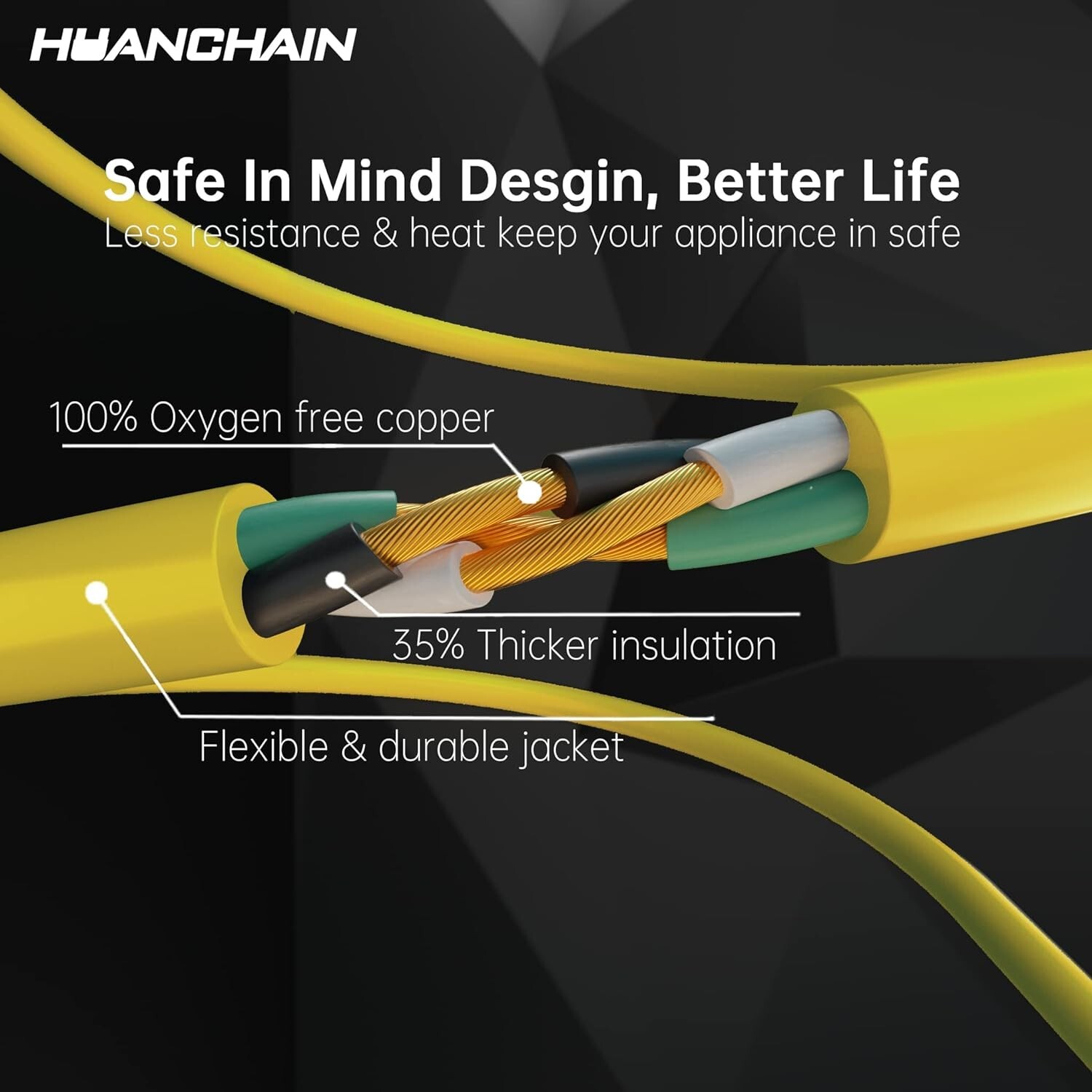 ETL Listed 100 ft Heavy Duty Electric Extension Cord – Weather & Cold Resistant