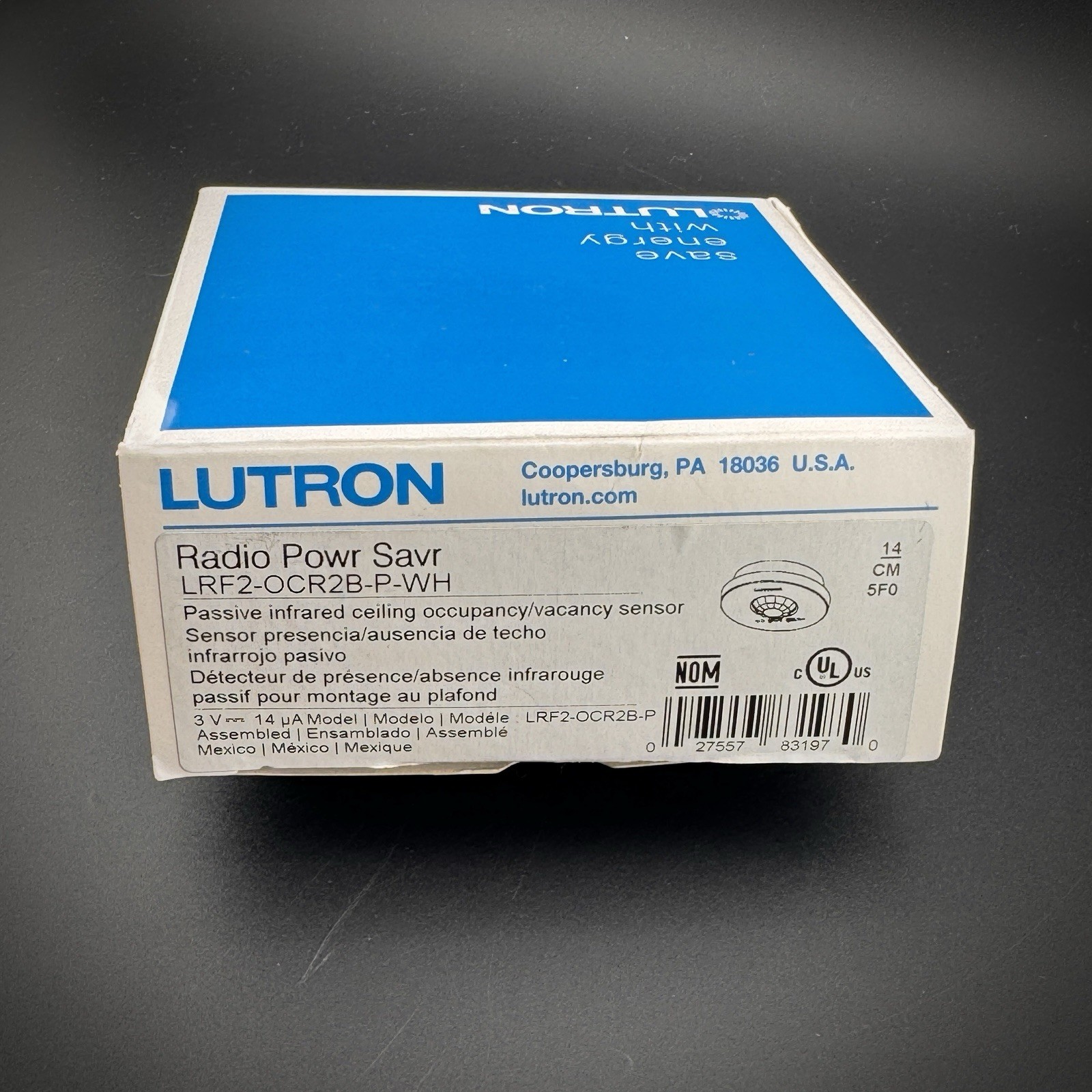 LUTRON LRF2-OCR2B-P-WH 120V Wireless Ceiling Sensor – White