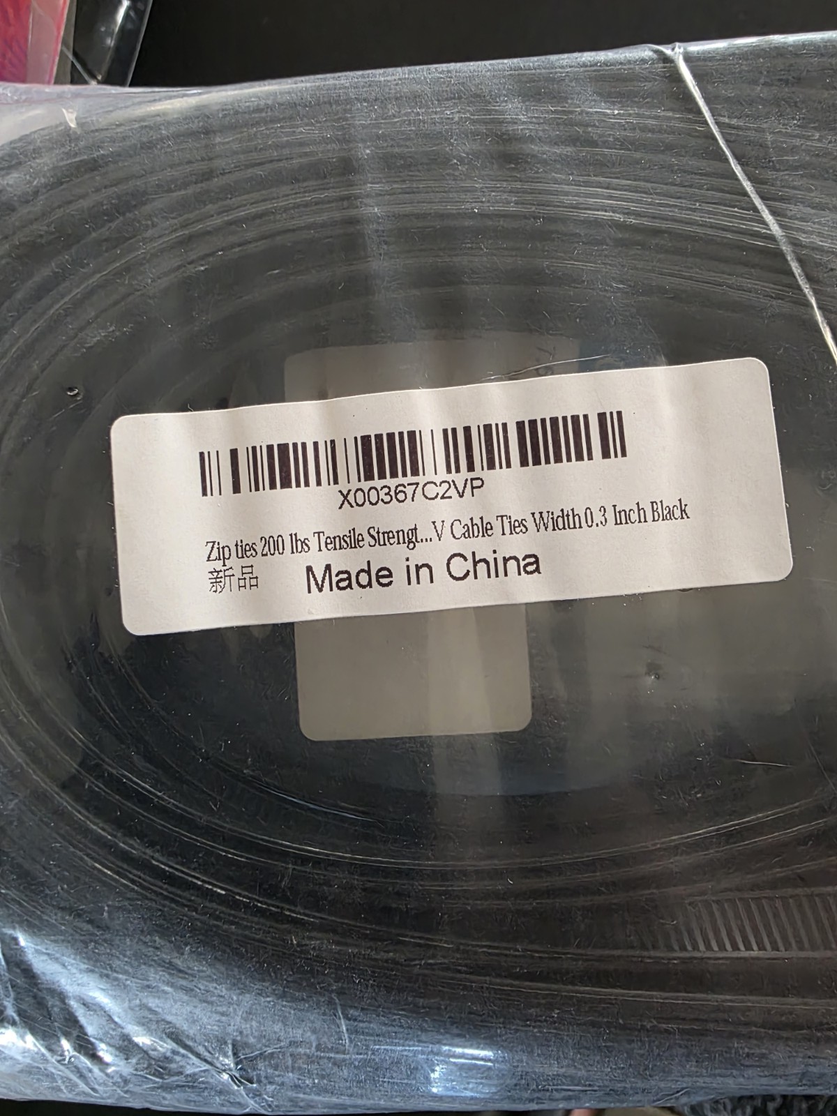 5 Packs of 60, 15.7 in Black Nylon Cable Ties 0.3 width 7.5×400, 200 lbs ten