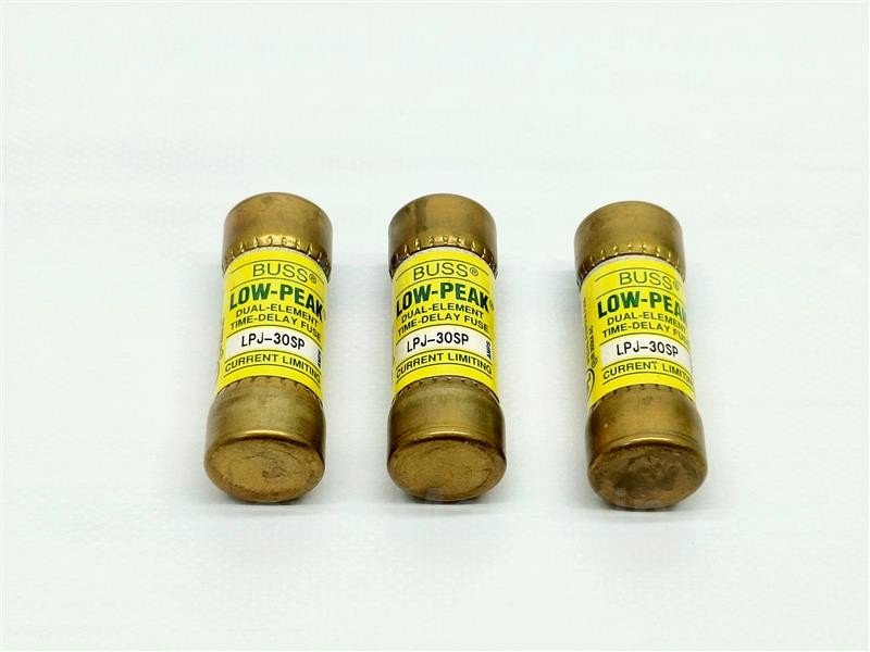 Lot 3pcs Buss Low-Peak LPJ-30SP LPJ30SP 600VAC Dual-Element Time-Delay Fuse