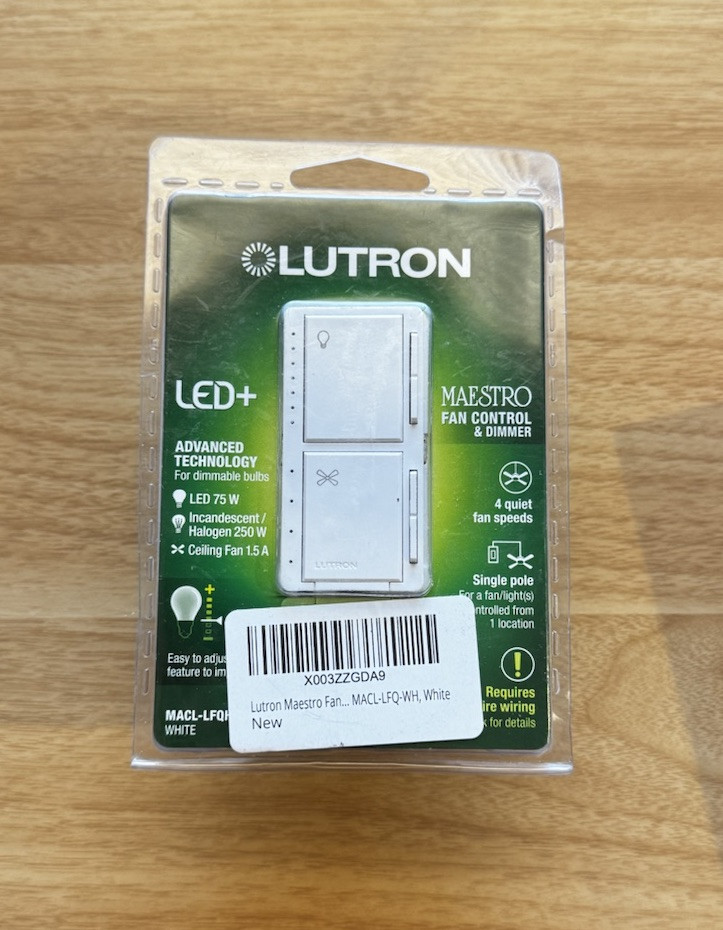 Lutron Maestro Fan Control and Light Dimmer LED+