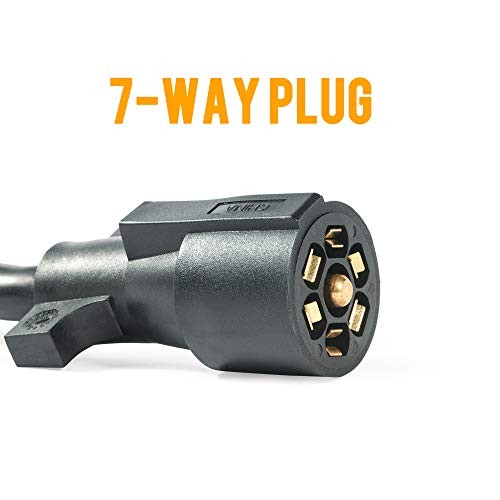 7-Way Trailer Extension Cord 3 Feet 7 Pin Connector Wiring Cable Plug 7 Prong