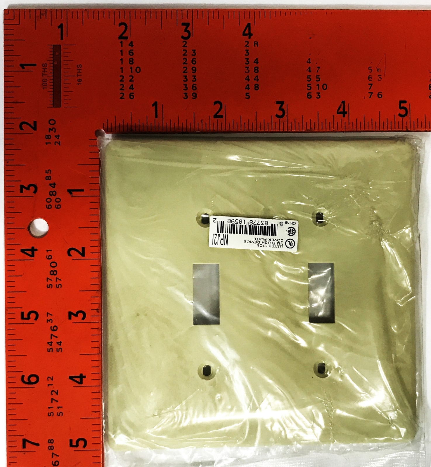 Unbranded Ivory Plastic 2-Gang 2-Switch Wall Plate NPJ21 [Lot of 30] NOS