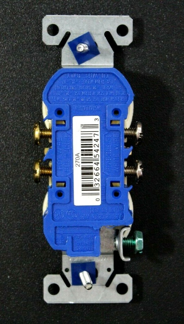 Duplex Receptacle Outlet Light Almond 15A / 125V Eaton 270A NEW