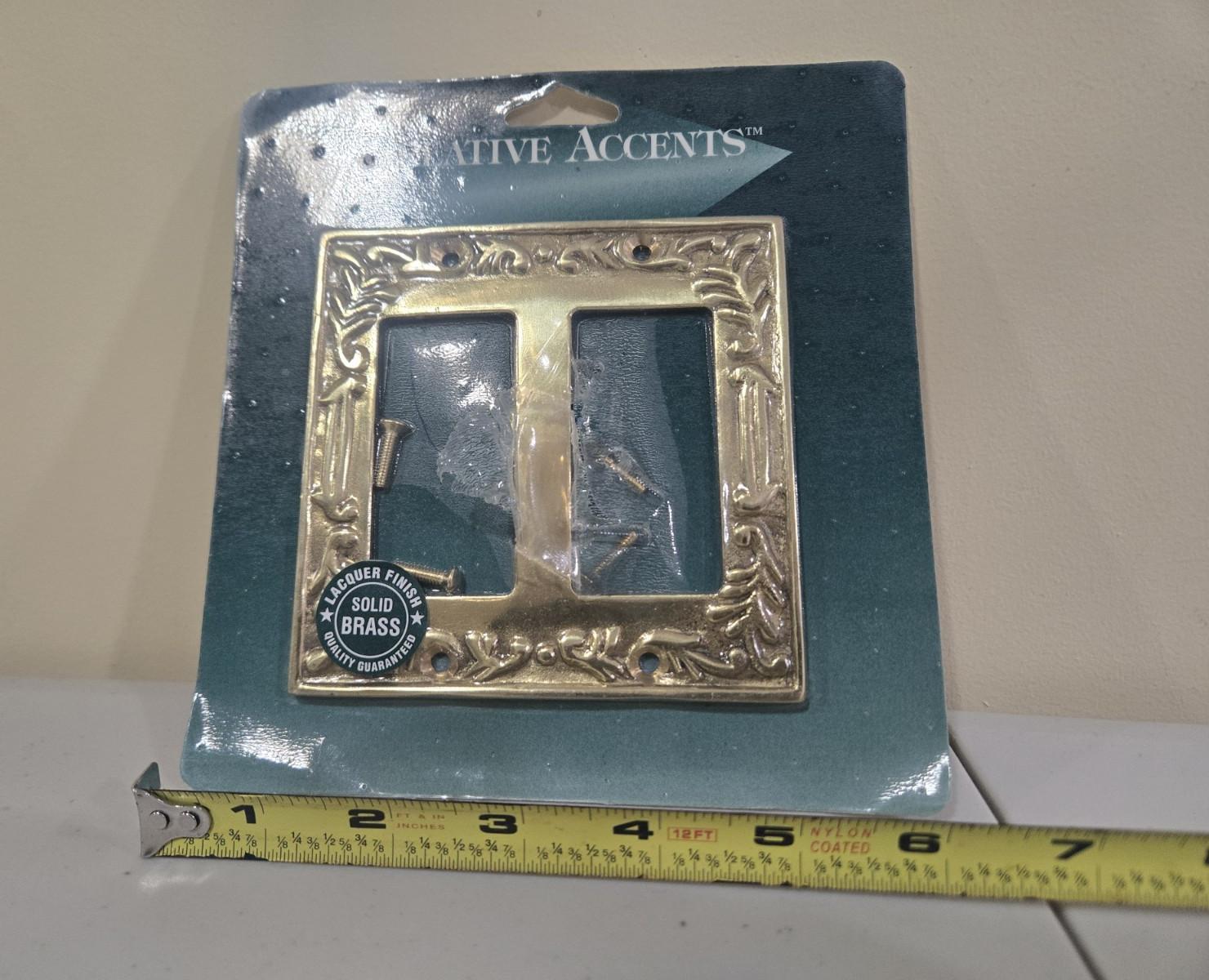 Decorative Accents Solid Brass Lacquer Victorian Decora Wall Plate Gold Cover
