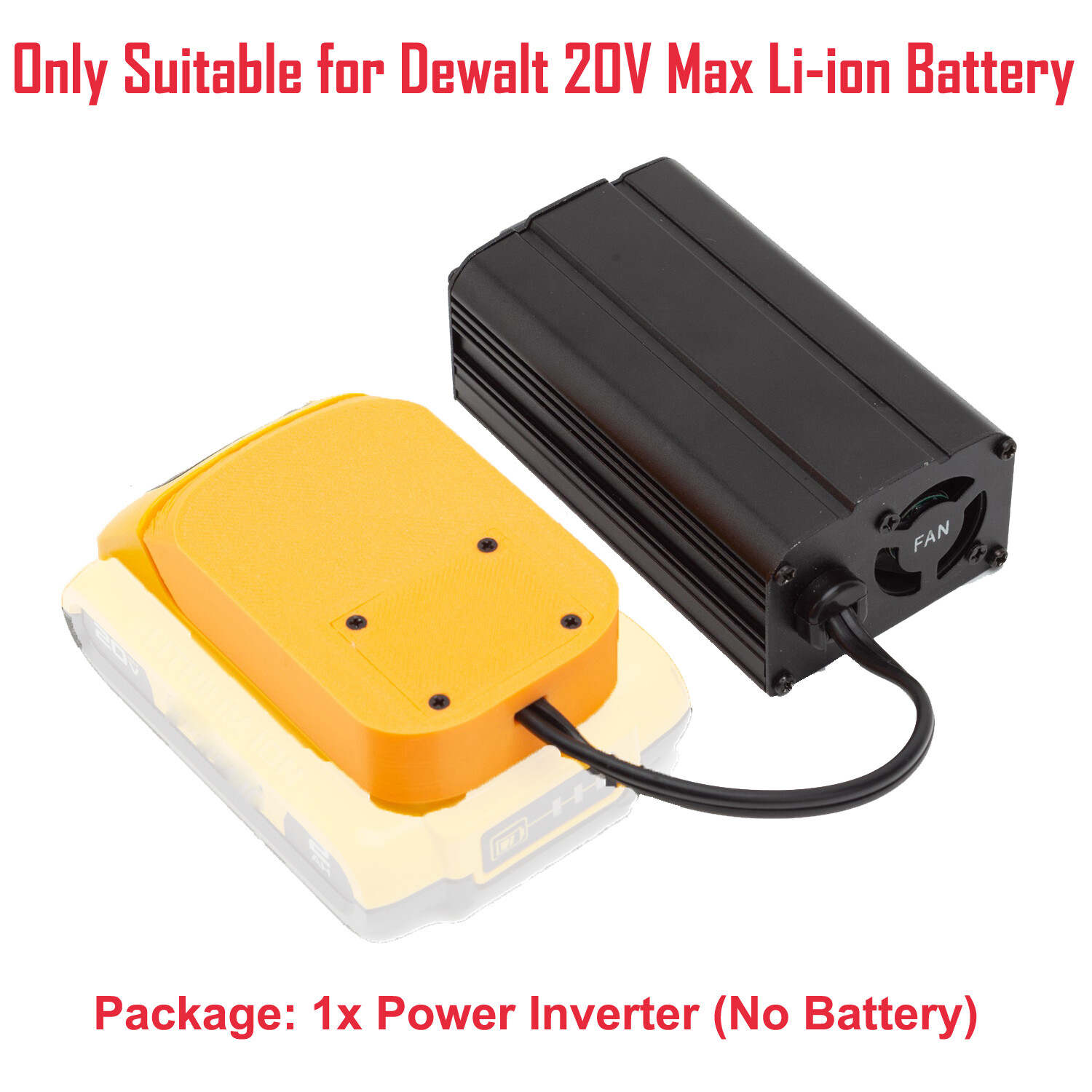 Power Inverter For Dewalt Battery DC18-20V to AC 110V Dual USB Outdoor Pure Wave