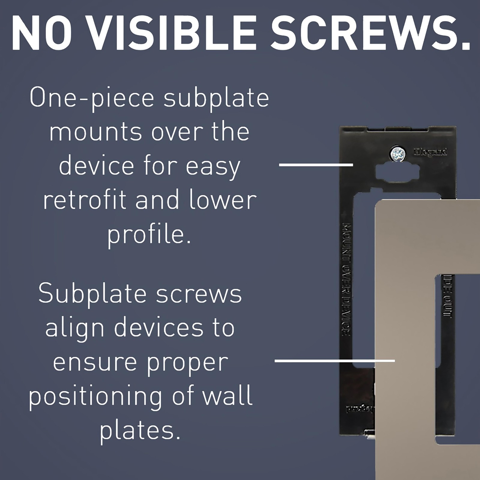Silver Low Profile Wall Plate Modern Easy Install Scratch Resistant for Decor…