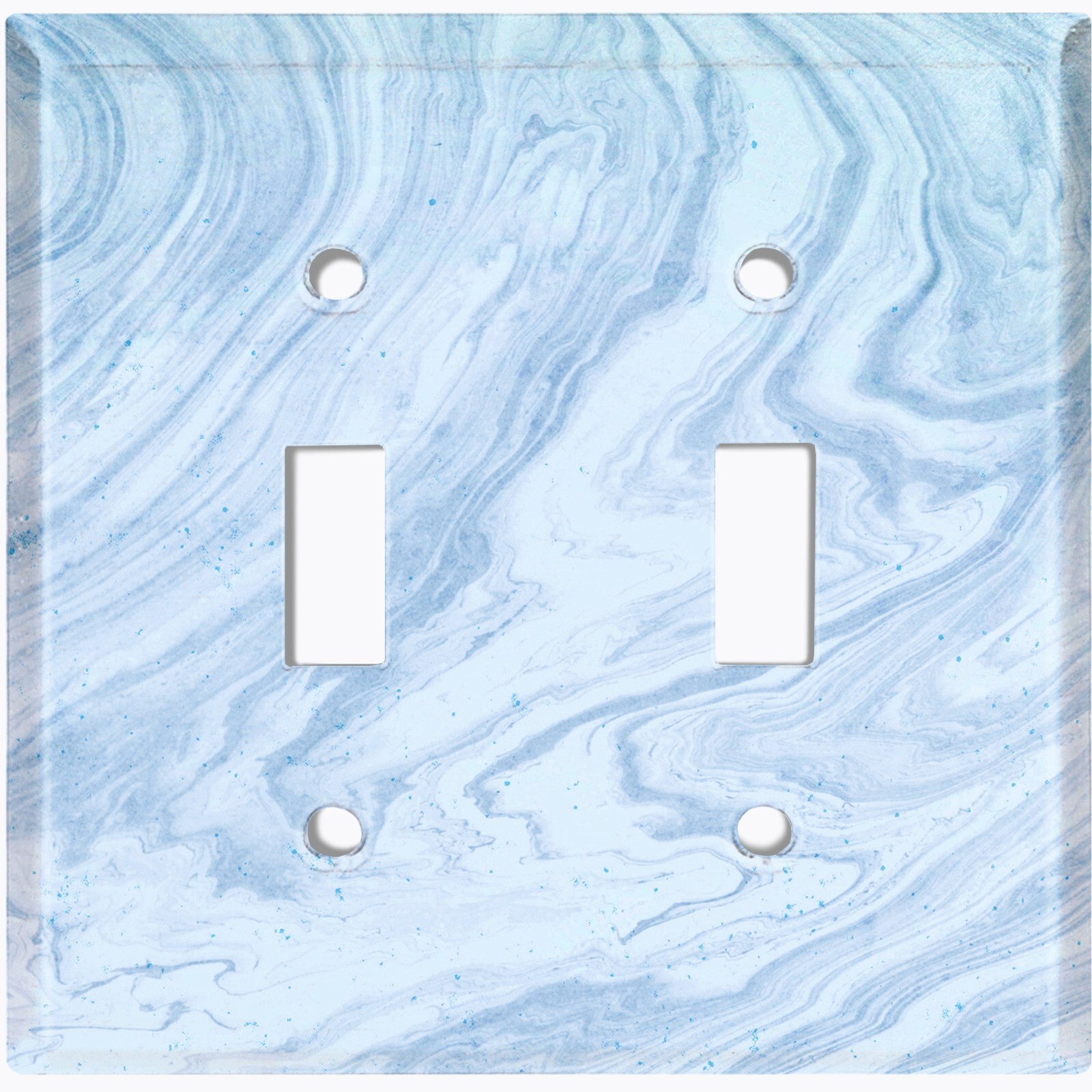 Metal Light Switch Cover Wall Plate Kitchen Marble Blue Pattern Tile MAR013