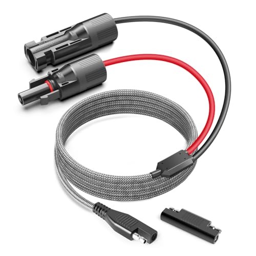 Solar Panel Connectors to SAE Adapter Cable, 11FT 10AWG Solar Extension Cable