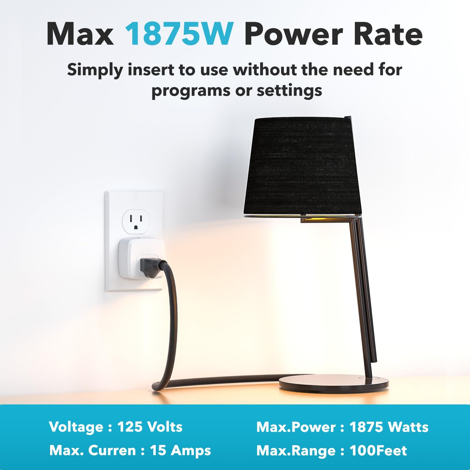 Remote Control Outlet with 100FT RF Signal, Wireless On Off Switch Plug for H…