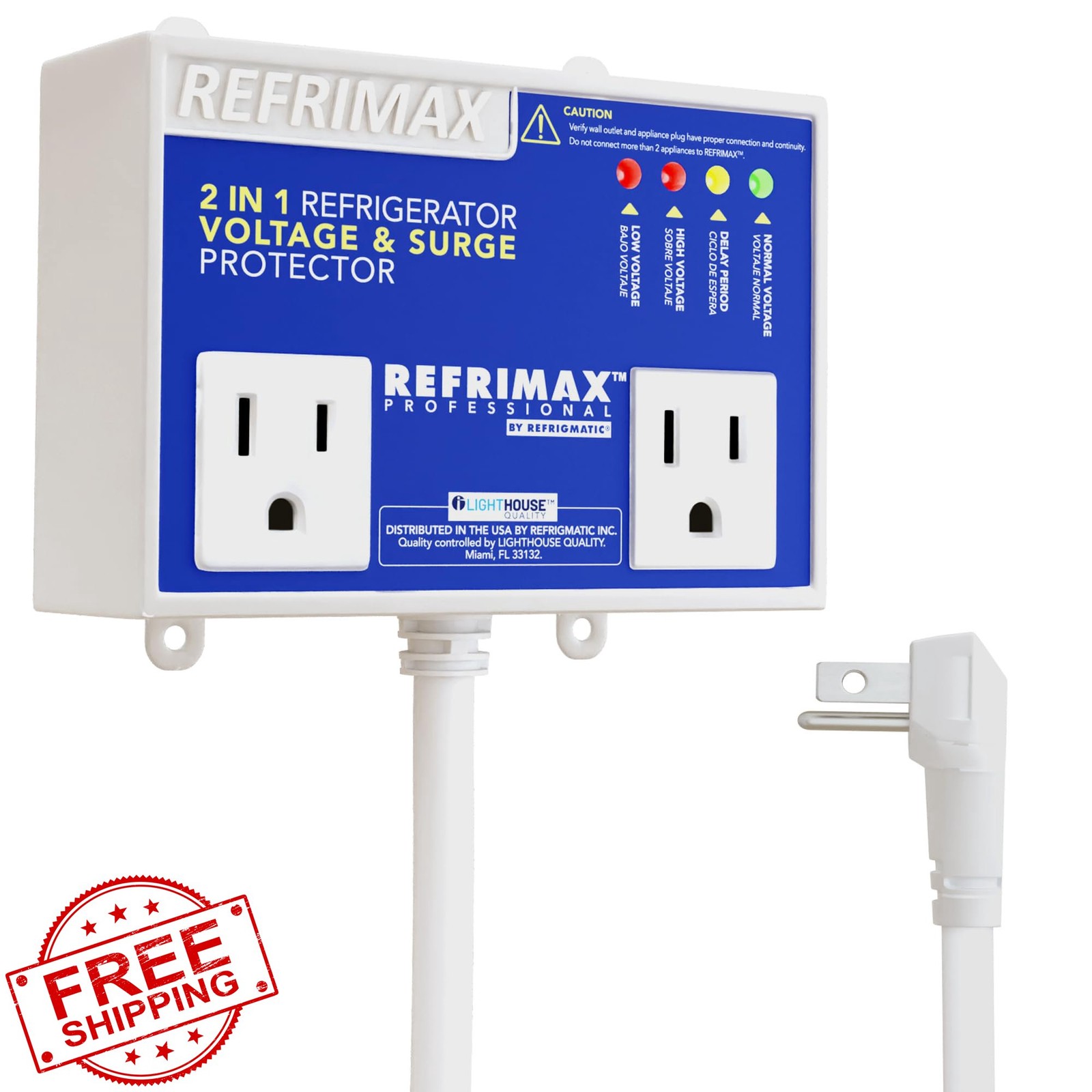 Refrimax Voltage and Surge Protector for Refrigerators 27 cu. ft. or More, Tw…