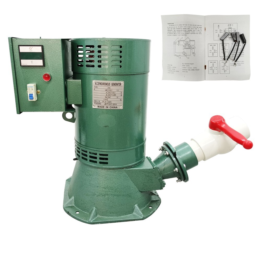 220V Single-phase Hydrogenerator 5KW Excitation Water Pelton Turbine 6″-15.7″