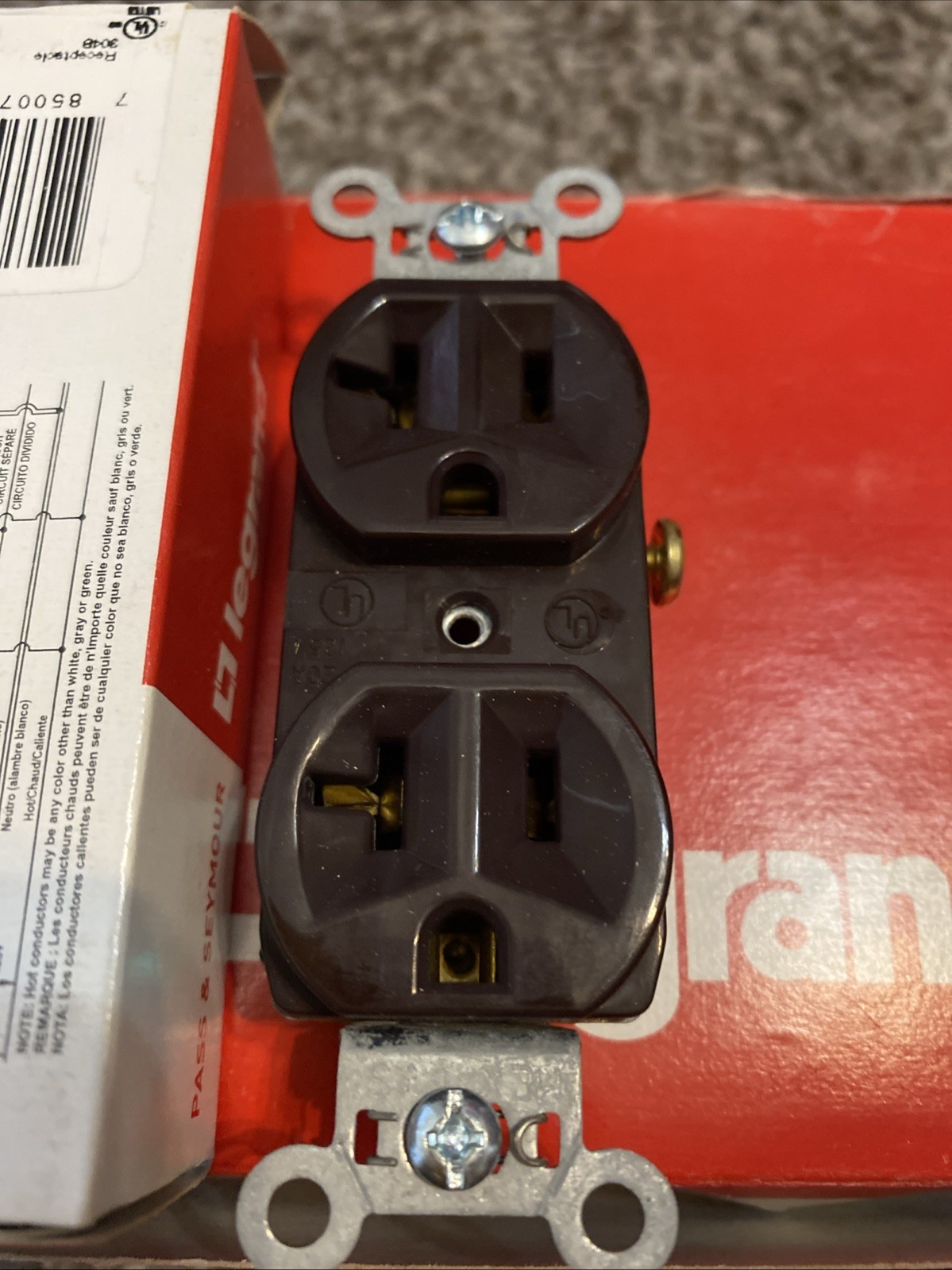 (9) Pass & Seymour CR20 BROWN 20A Commercial Receptacle Duplex 5-20R Outlets