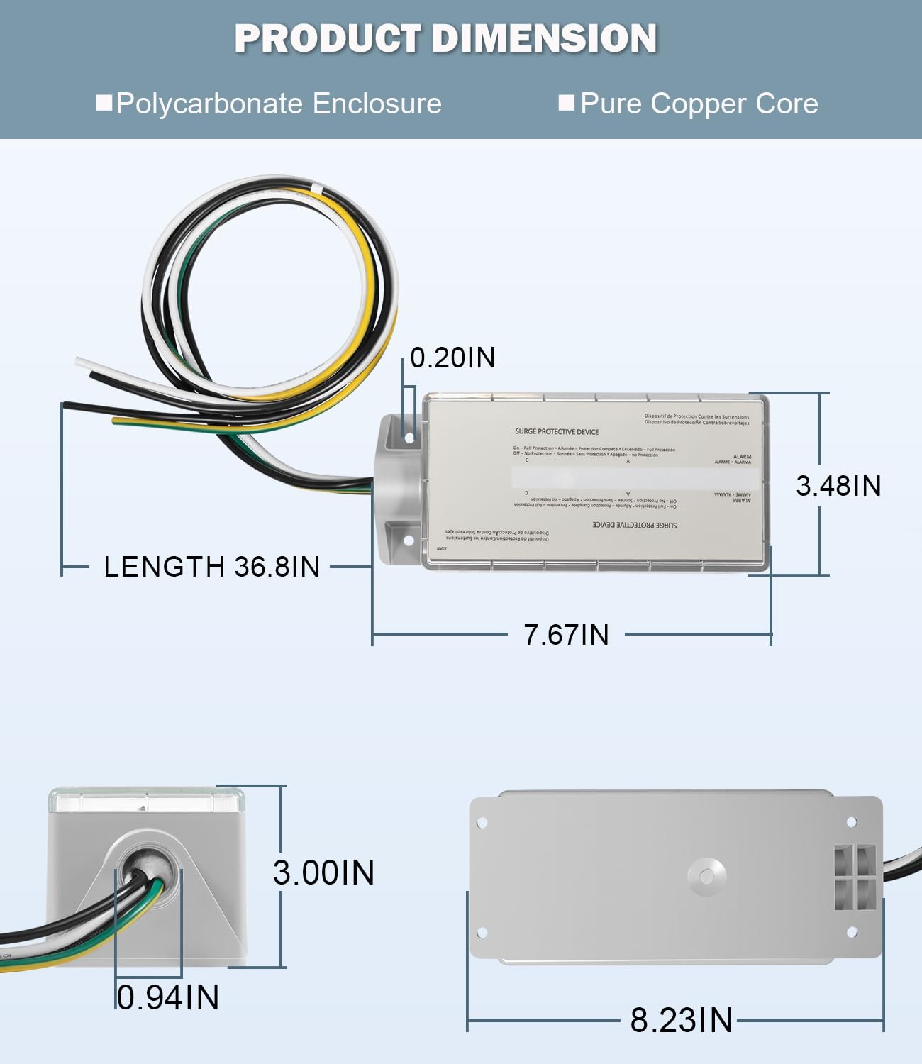 FS100 Whole House Surge Protection Device Rated for 100,000 Amps 120/240V Load