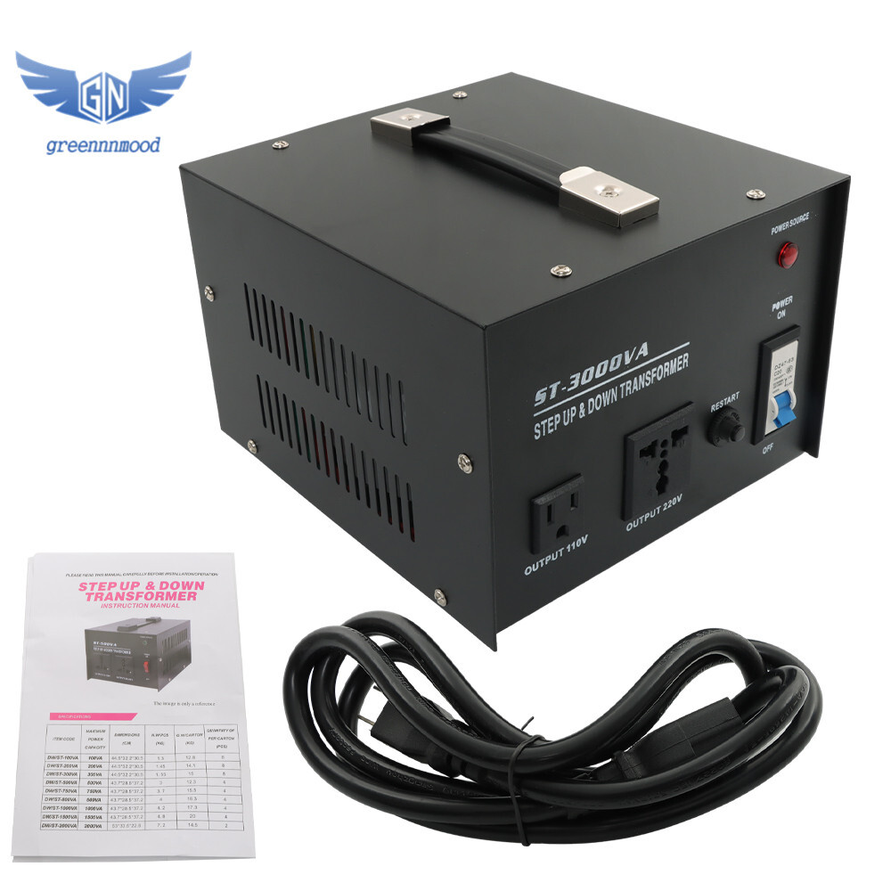 3000 Watt Voltage Converter Transformer Step Up/Down 110v to 220v/220v to 110v