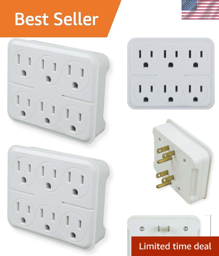 Essential 6-Outlet Wall Tap Adapter – Perfect for Dorms, Offices & Travel