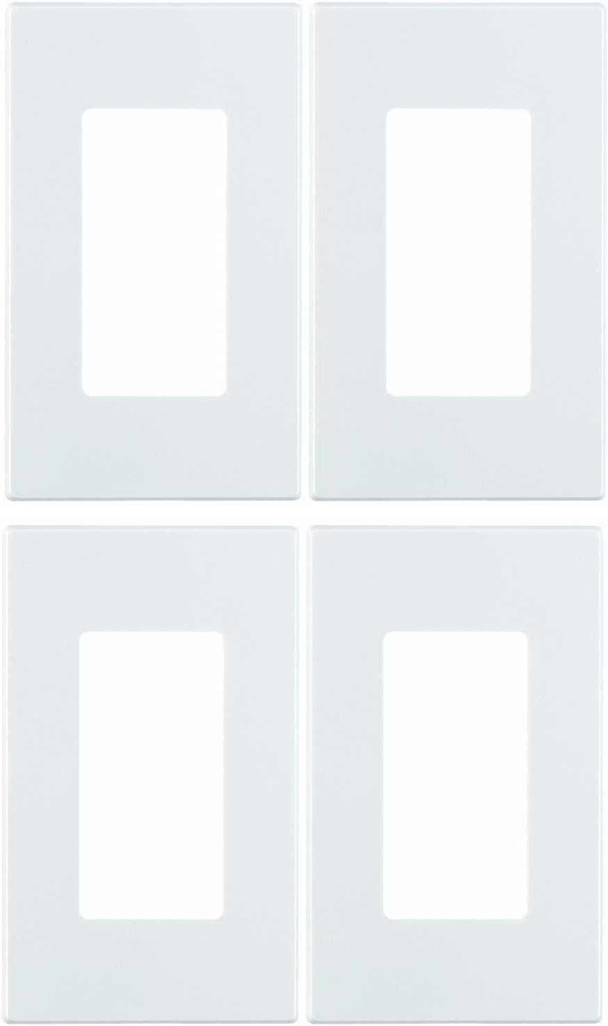 80301-SW 1-Gang Decora plus Wallplate Screwless Snap-On Mount (4 Pack, White)