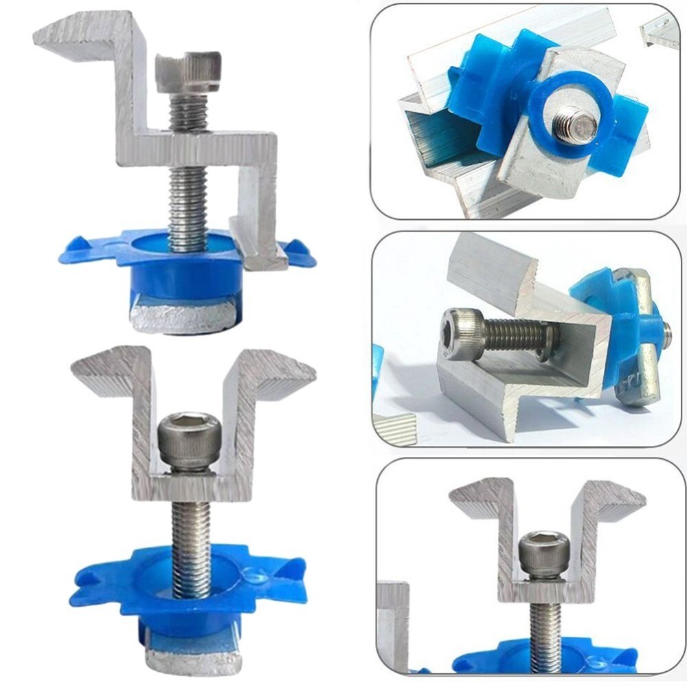 12Pcs Set Aluminium Alloy Clamps Fixture For Mounting-Rail Bracket Solar Panel