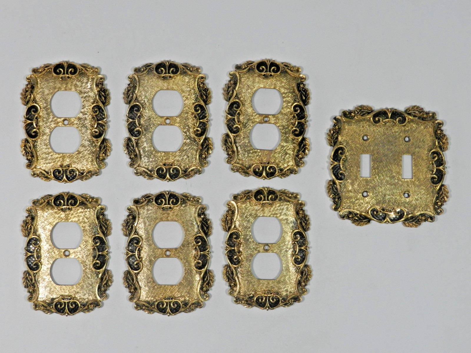 Vintage Brass Ornate Switch Plate Outlet Cover Lot
