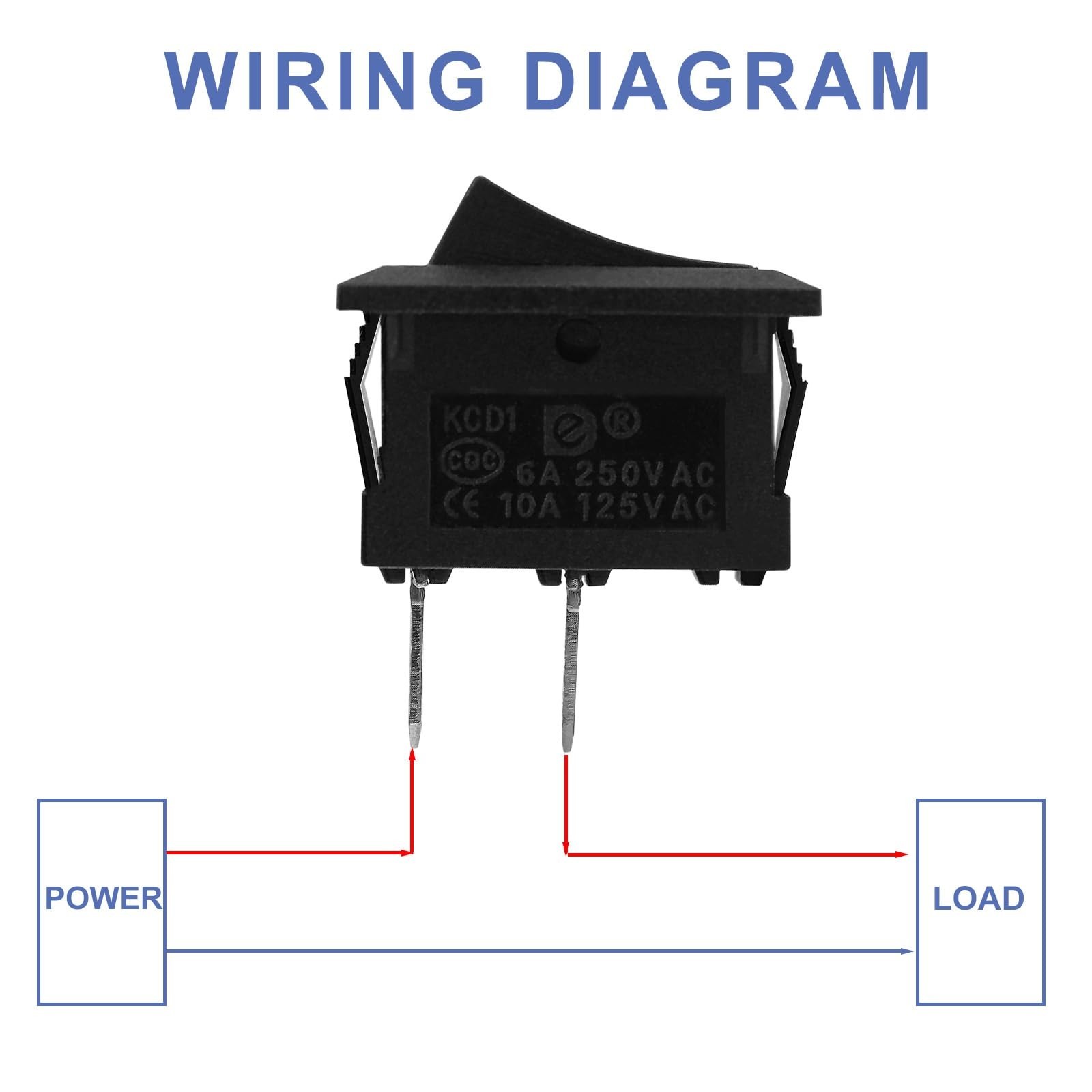 5Pcs On/Off Boat Toggle Rocker Switch 2 Pin 2 Position SPST Switch Snap Black…