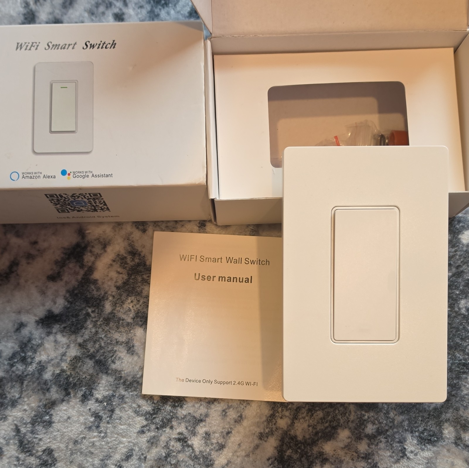 Smart Life WiFi App Control On/Off Wall Switch White TSS08-UL 100-240V 10A
