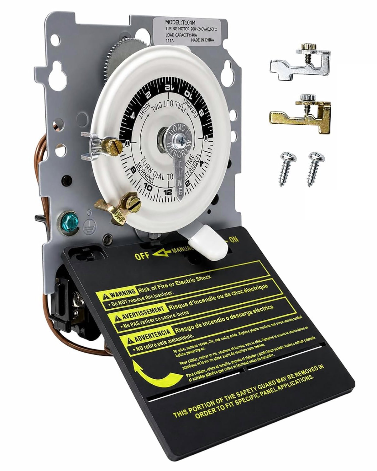 T104M Pool Timer Mechanism Only, Pool Pump Timer, 208-277V 40A Time Switch ᴭ