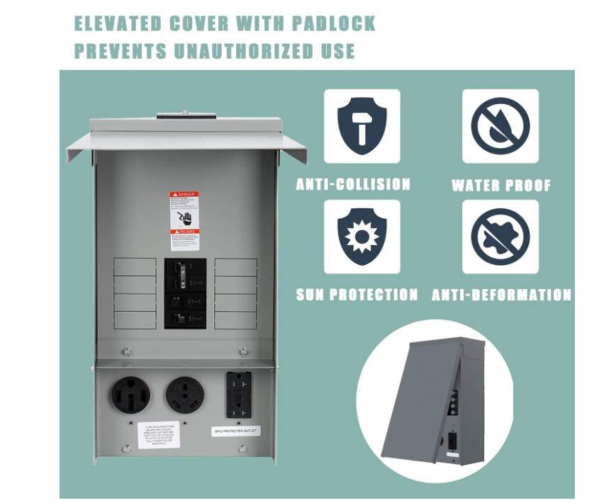 Electrical Panel RV Electrical Outlet Panel with Breaker Prewired Circuit 20 30