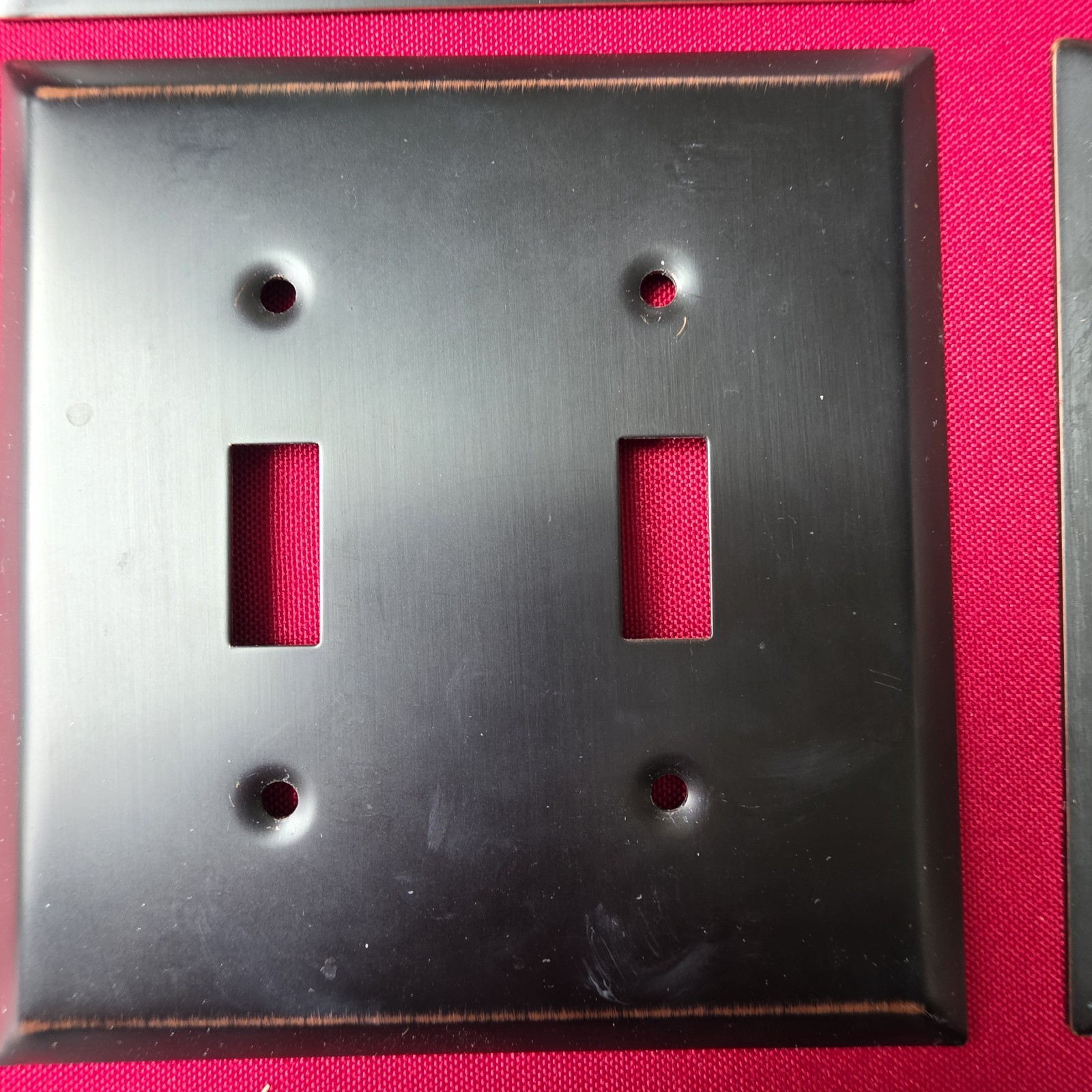 Black Brushed Metal Decora Decorator/Rocker 1-Gang 1-Port Wall Plate Lot of 8
