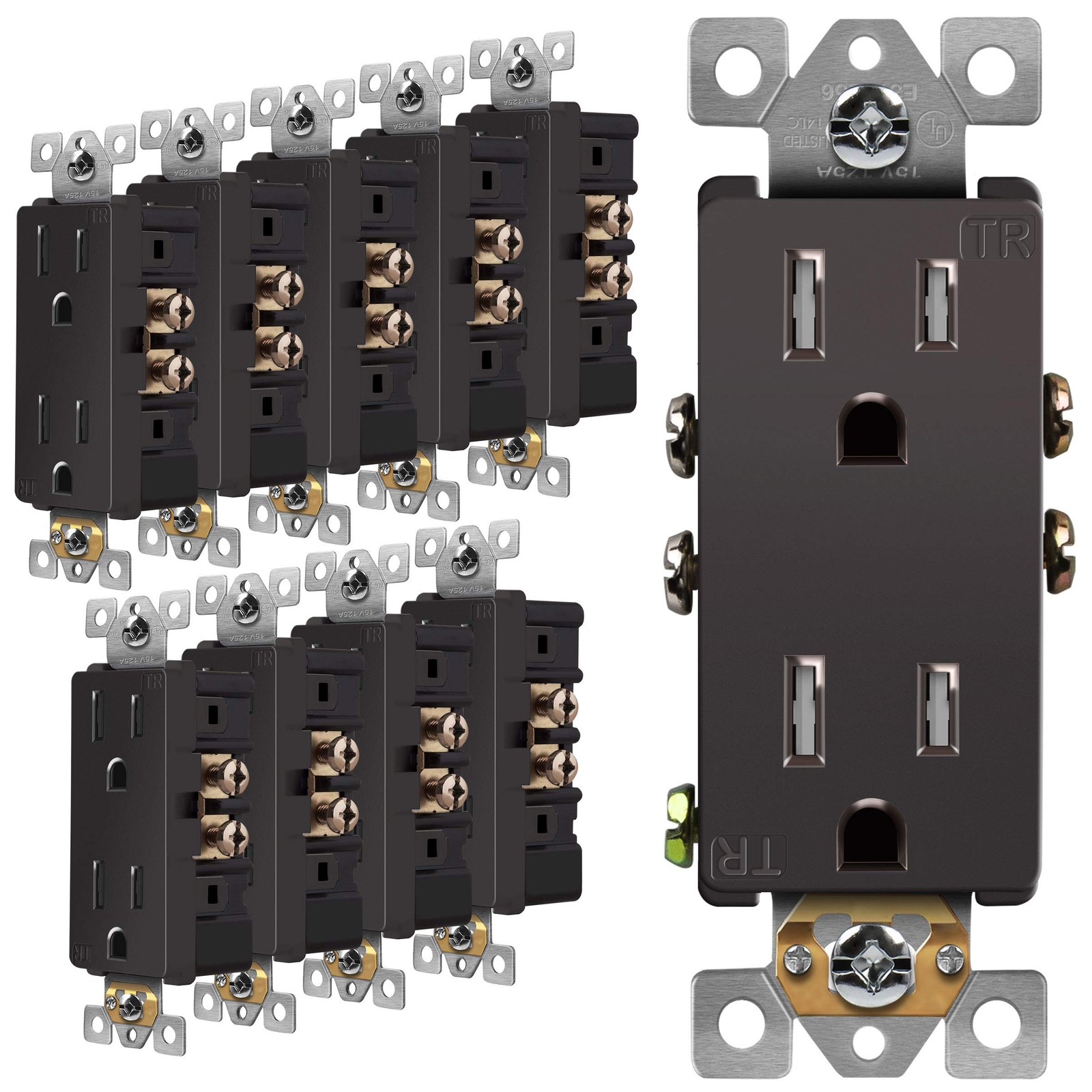 ENERLITES Elite Series Decorator Receptacle Outlet Child Safe Tamper-Resistant,