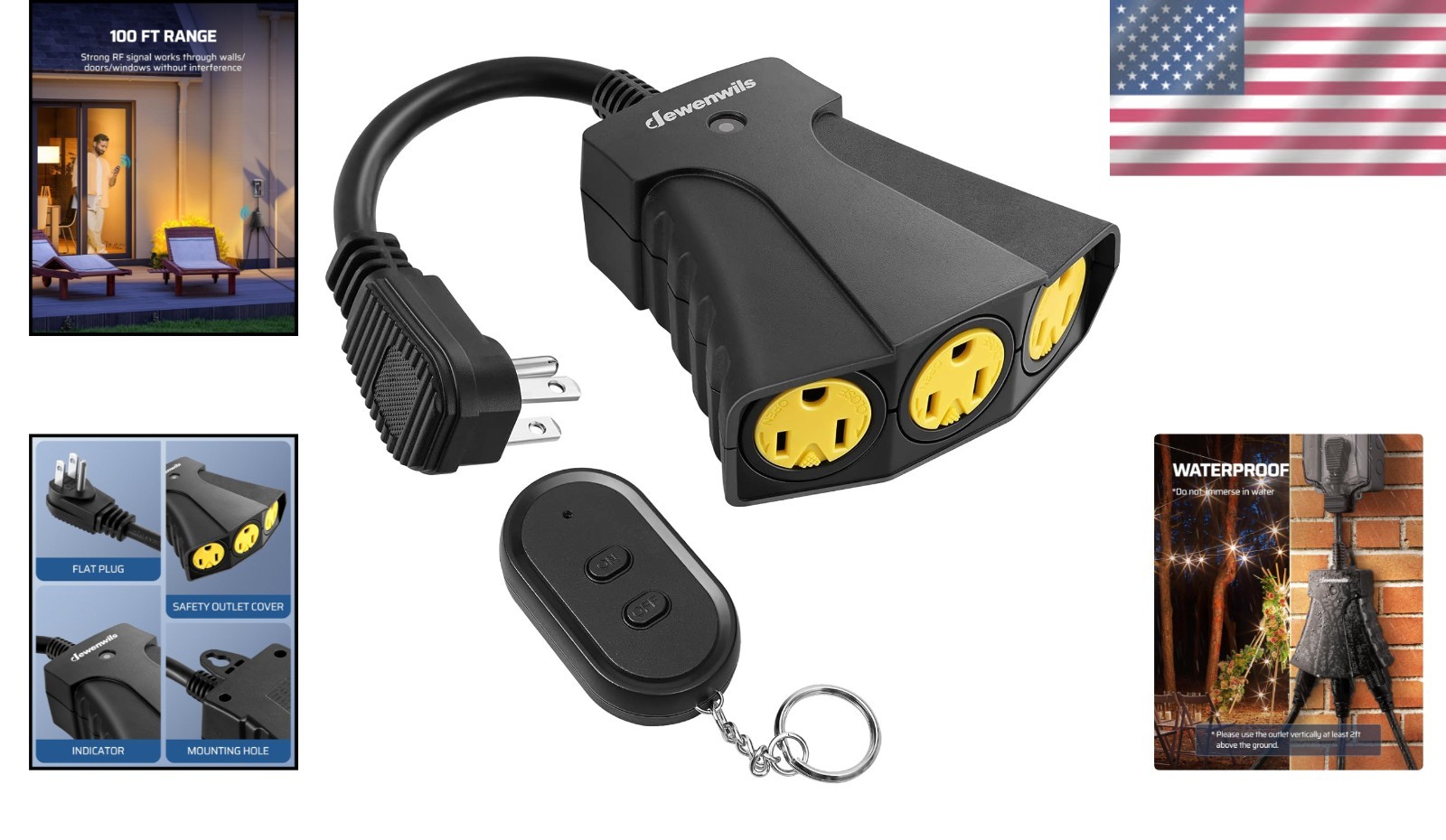 Outdoor Remote Control Outlet – 3 Heavy Duty Outlets