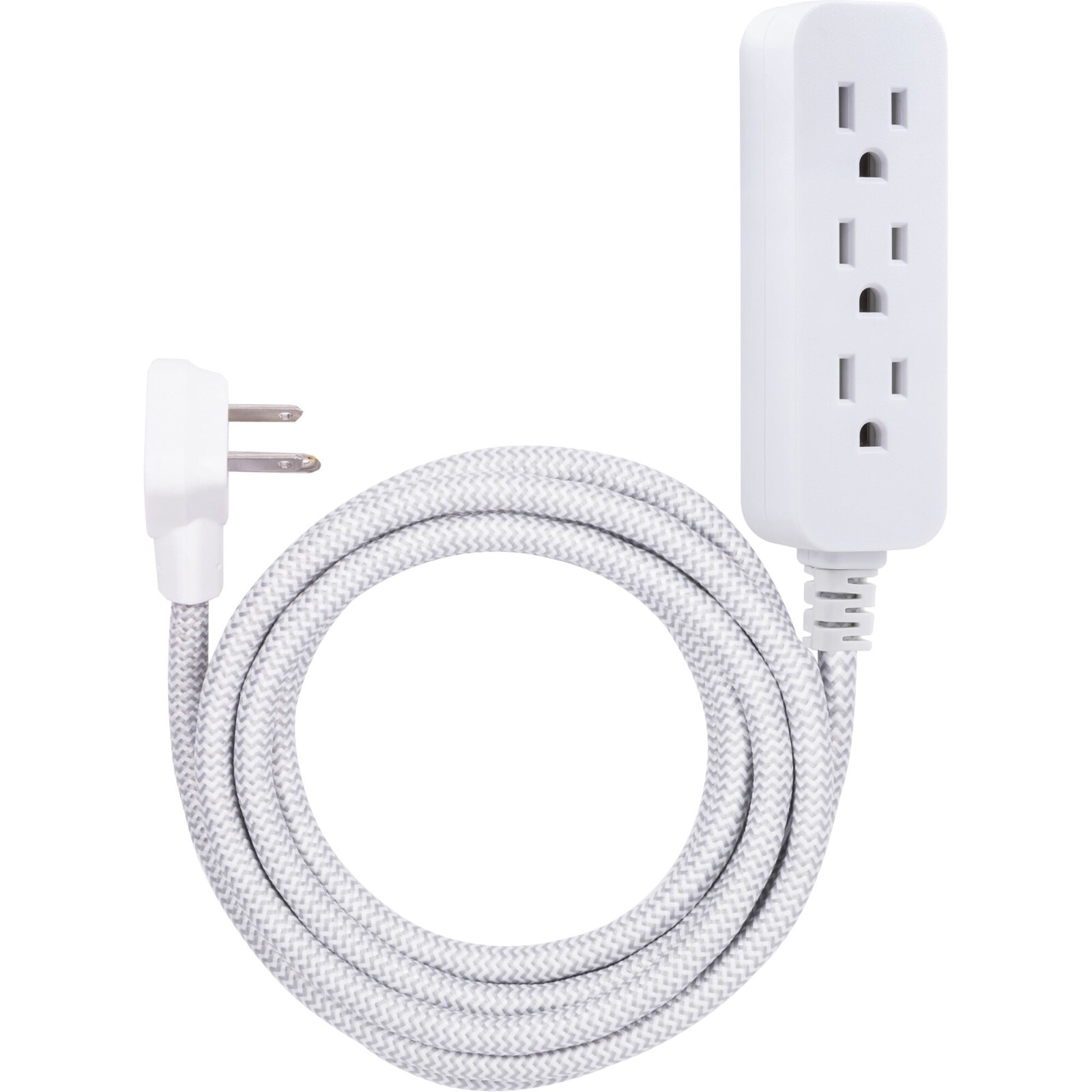 NEW 10ft. 3-Outlet Extension Cord by Cordinate, White/Gray – Best Seller