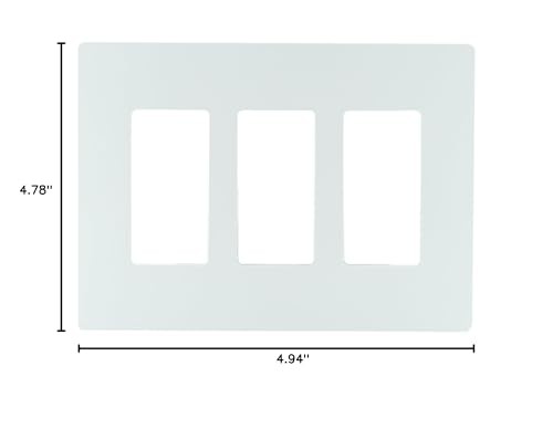 White Modern Low Profile Wall Plate Scratch Resistant Decorator Style 1 Pack