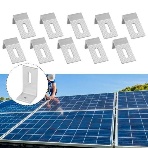 1/4/10Pcs Aluminum Alloy Solar Panel Mounting L Brackets, 90 Degree Angle 10pcs