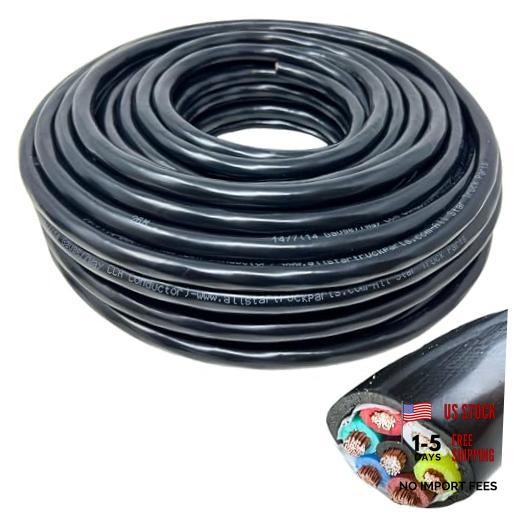 [] Heavy Duty 14 Gauge 7 Way CCA Conductor Wire RV Trailer Cable Cord 25 FEET