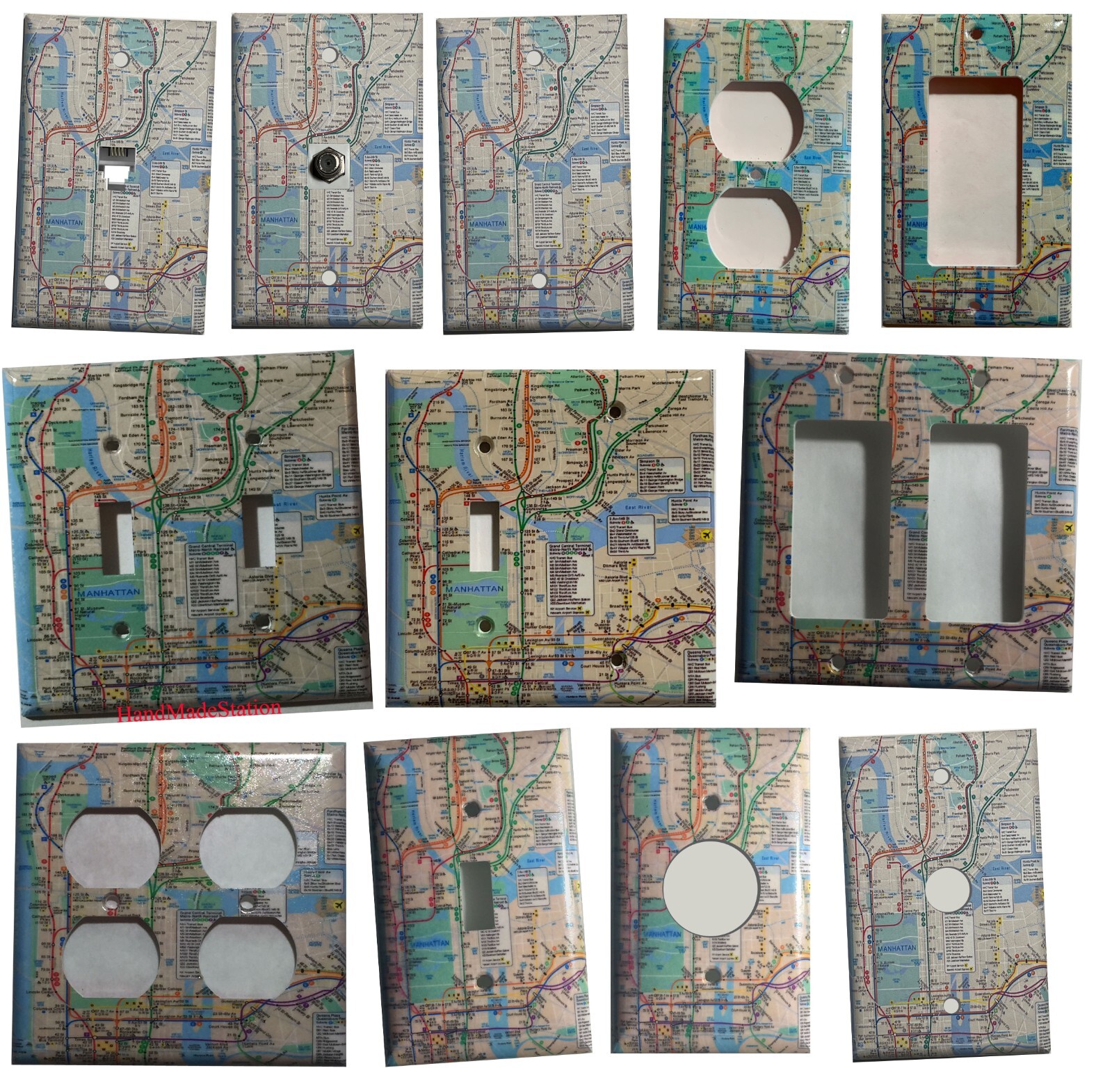 NYC New York City Subway Map Light Switch Outlet Wall Cover Plate Home decor