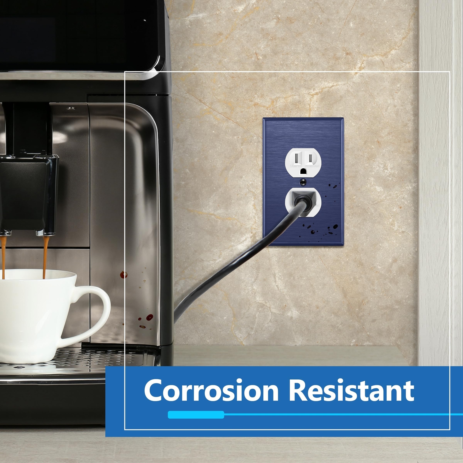 LIDER Duplex Receptacle Metal Wall Plate, Impact and Corrosion Resistant, Met…