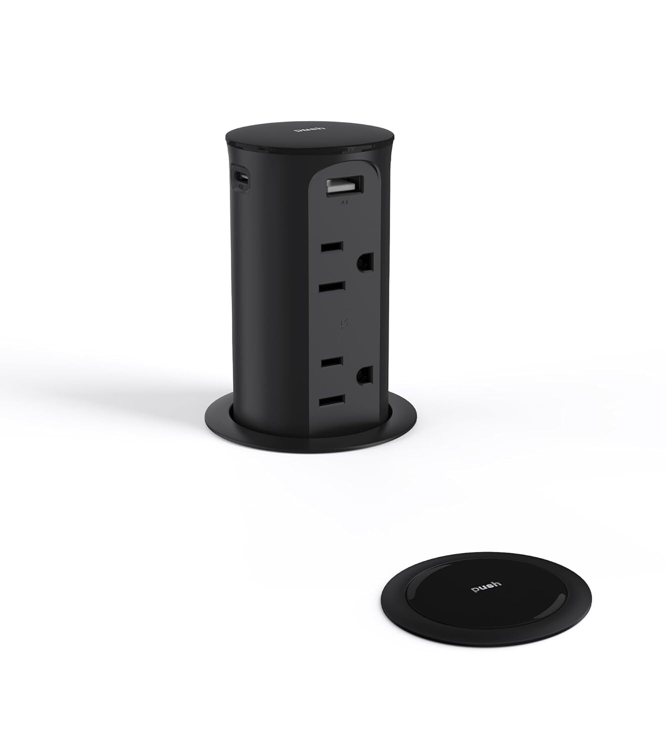 Pop up Outlet for Countertop with USB C,2.5in Hole Desktop Power Grommet,4 Ou…