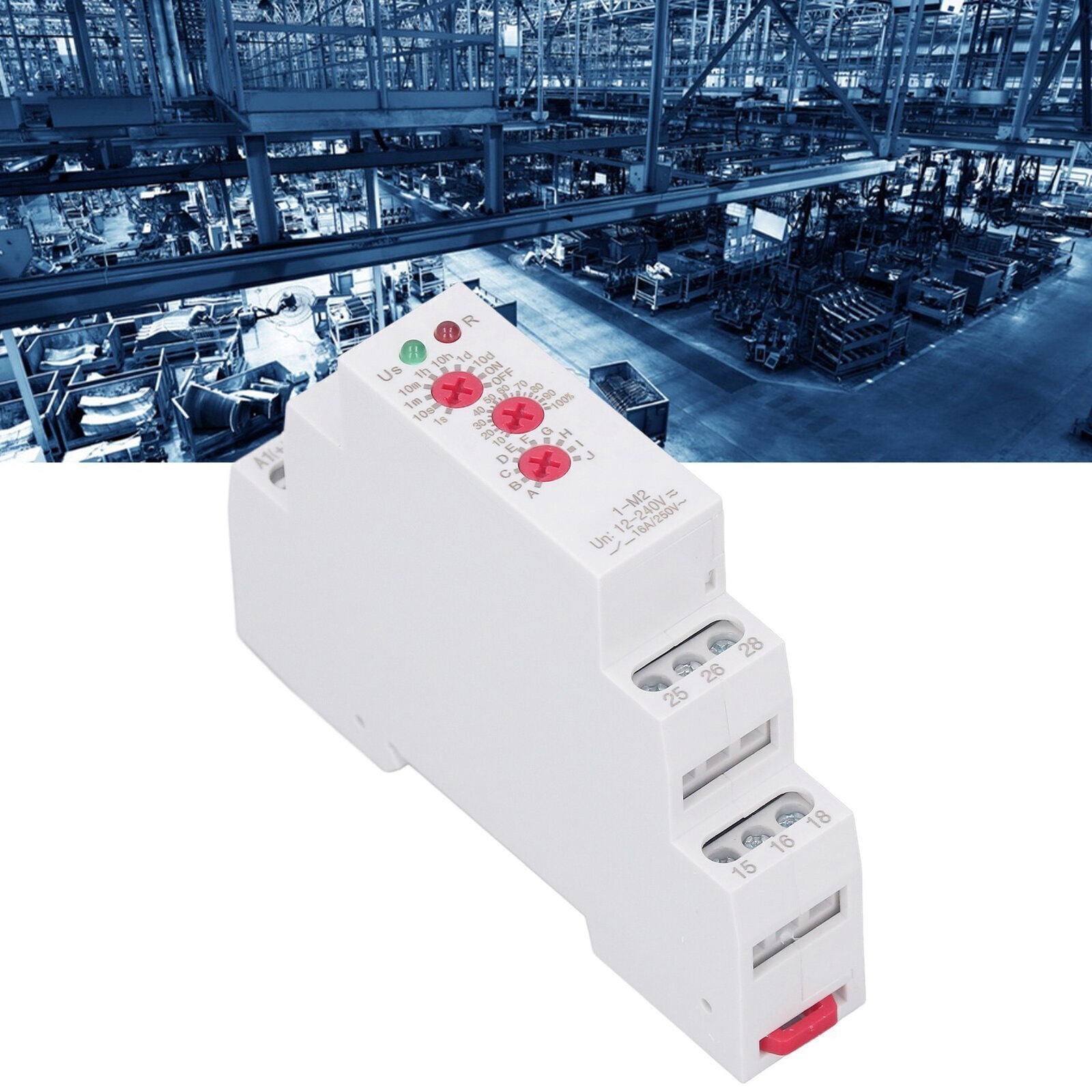 Time Relay Multifunctional Normally Open DIN Rail Delay Timer Switch AC DC