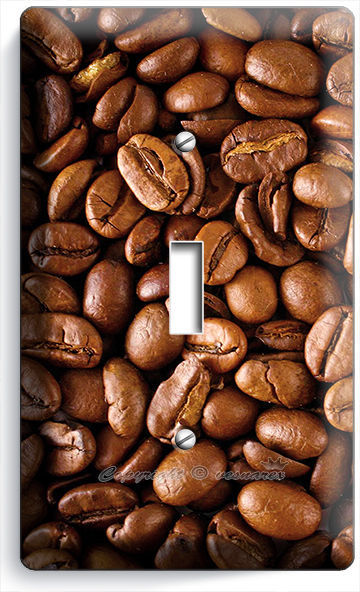 FRENCH ROAST COFFEE HOUSE BEANS SINGLE LIGHT SWITCH WALL PLATE COVER HOME DECOR
