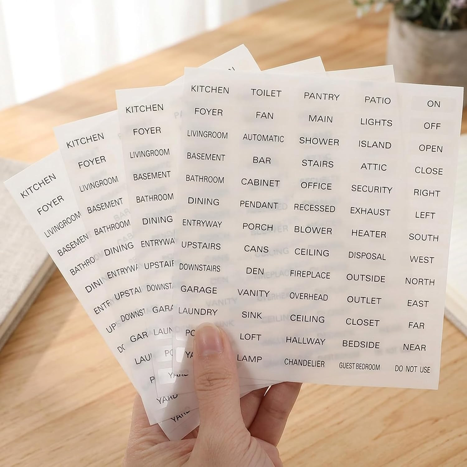 650 Pcs Light Switch Labels, Vinyl Rectangle Light Switch Stickers for Home & Of