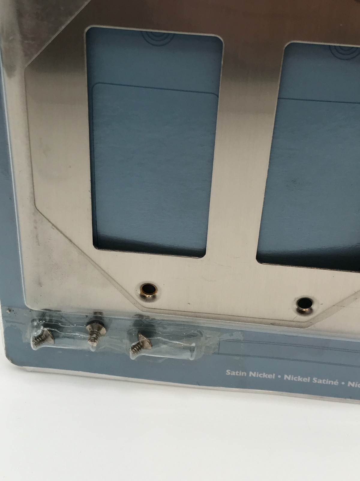 Brainerd Wall Switch Plate Satin Nickel Double – RUST & MISSING SCREW (R25)