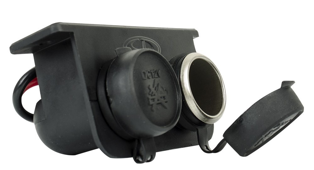 Twin 12 Volt Power Outlet with Cover for Vehicle and Camper Accessories