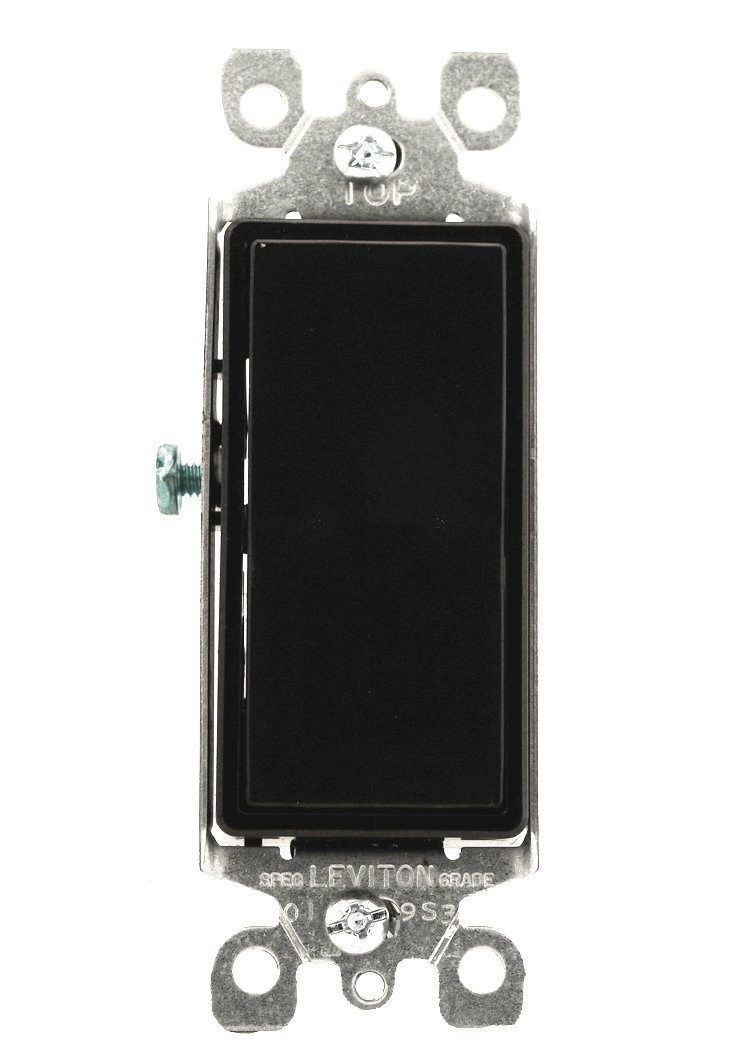 Leviton 15 Amp, 120/277 Volt, Decora Rocker 3-Way AC Quiet 1 Pack, Black